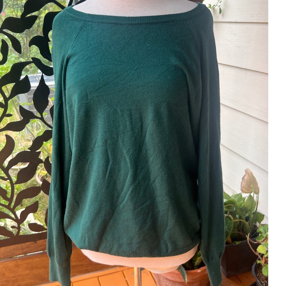 Torrid Womens Forest Green Raglan Long Sleeve Knit Sweater Size 2 19014463